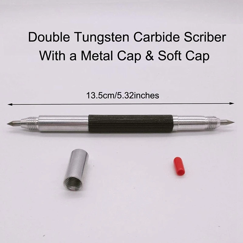 Tungsten Carbide Tip Scriber Ferramenta, Caneta de gravura com dupla cabeça Design, Bolso Scriber, 5 Pack