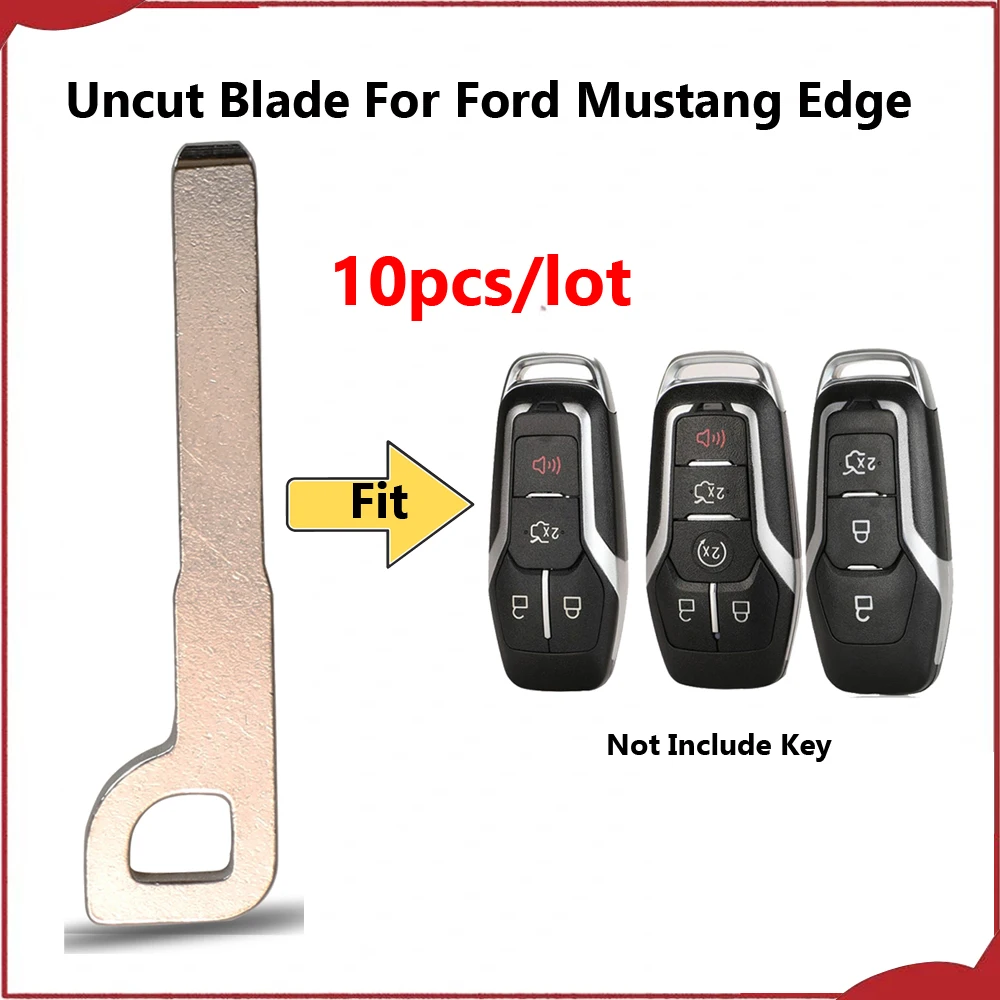 jingyuqin New 10PCS Remote Car Key Uncut Blade For Ford Mustang Edge Explorer F-150 Fusion Mondeo Kuka Lincoln MKC MKZ