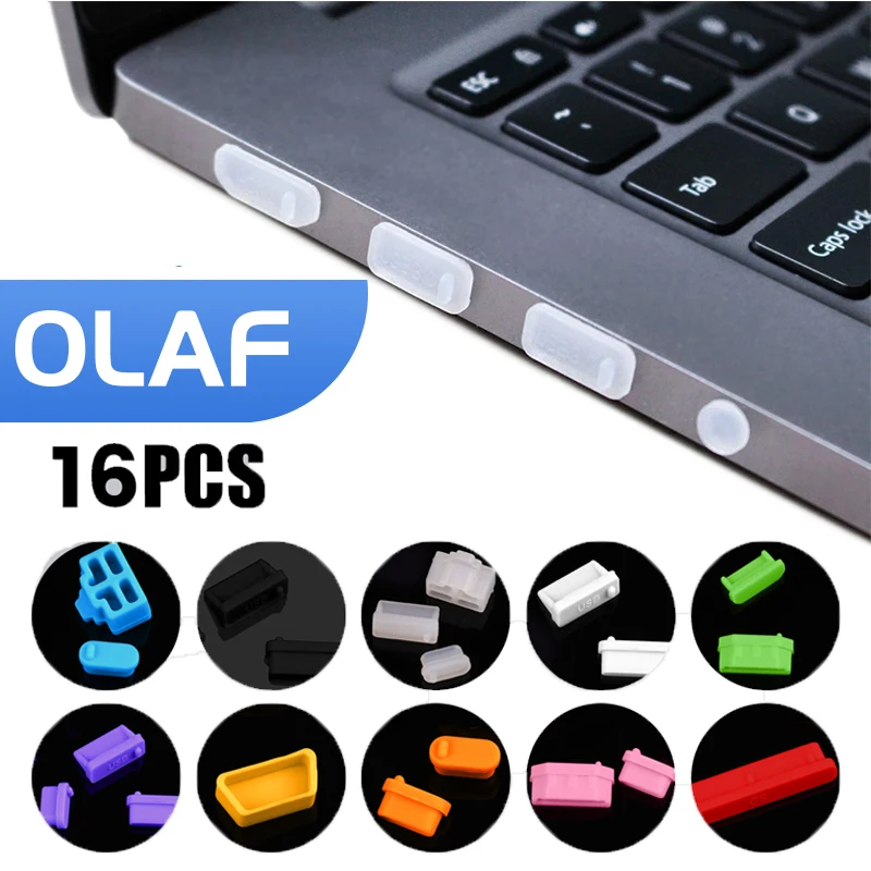 Universal Notebook USB Silicone Anti Poeira plug, rolha Dustproof, interface de computador, capa impermeável, 16pcs