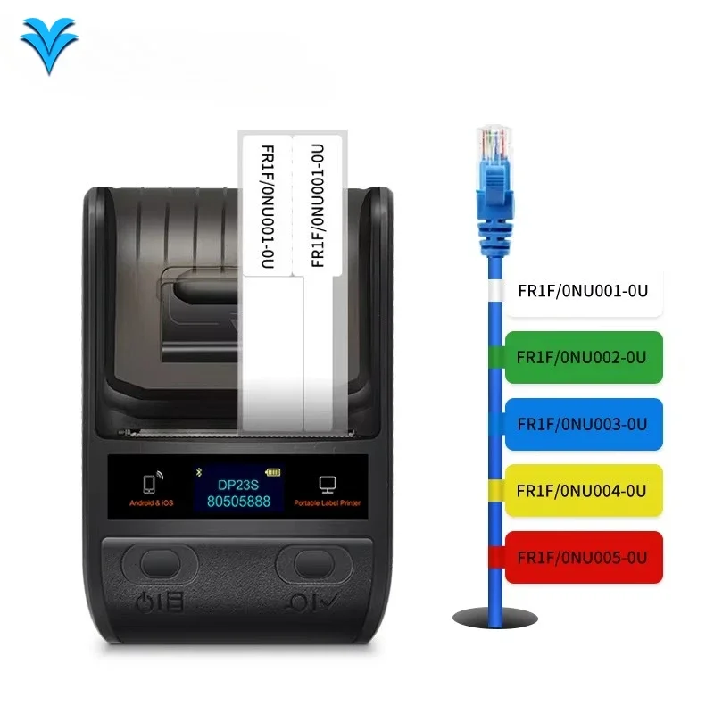 

Inkless Cable Market Thermal Label Printer Barcode QR Code Sticker Label Maker Wireless Cable ID Label Printer