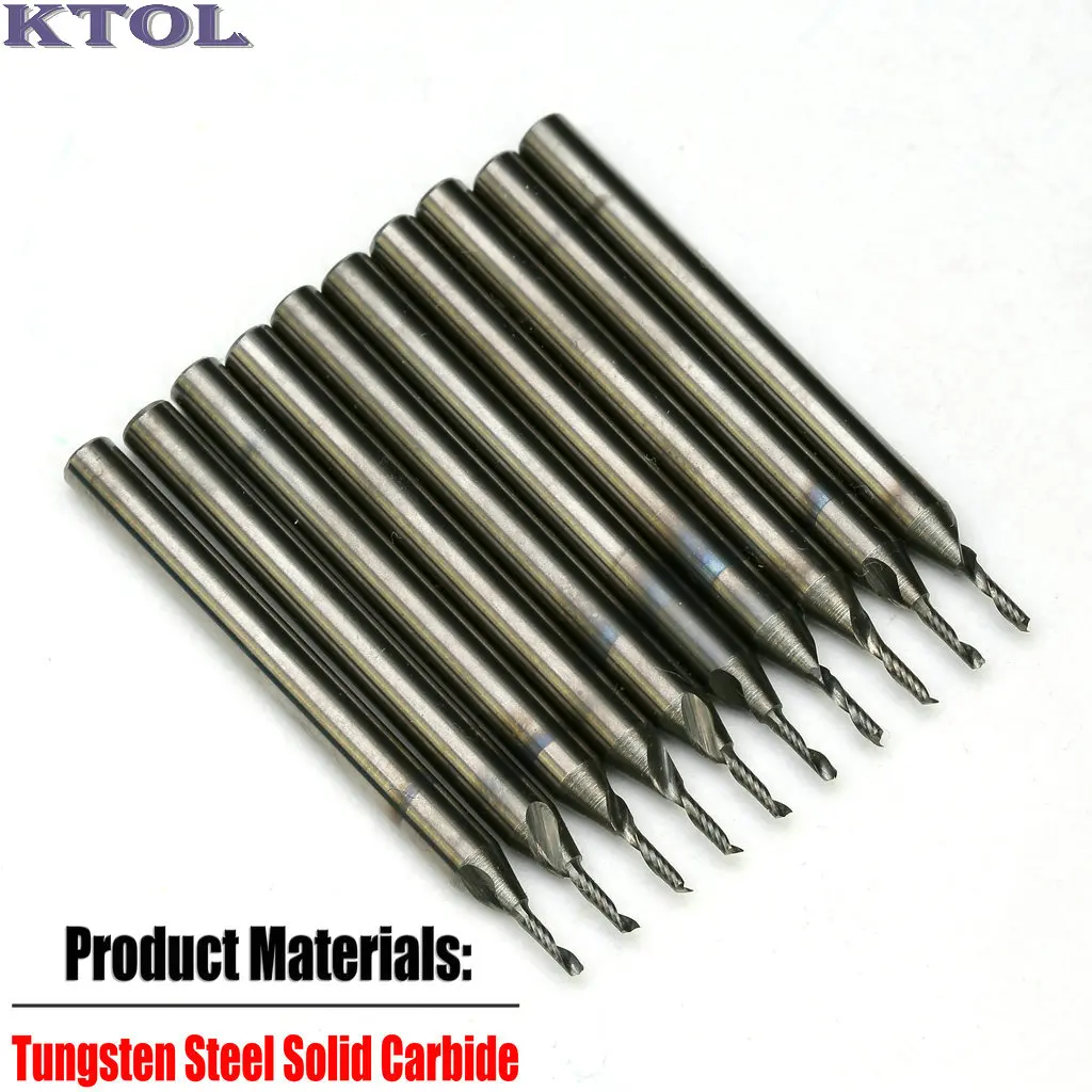 Imported 3.175mm 4mm 1 Flute Acrylic Milling Cutter Router Bit Spiral CNC Engraving Cutting Tools 5pcs Tungsten Carbide Endmill