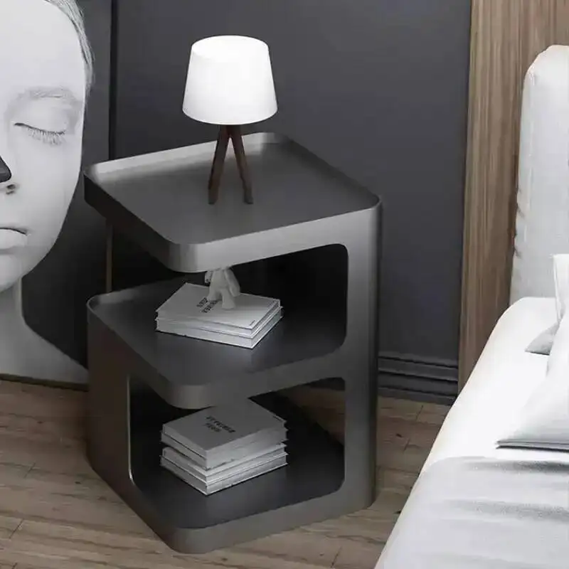 Furniture Nordic Hotel Bedroom Minimalist Modern Articulos Table Nightstands Black Para Cheap Hogar El Metal Luxury Night