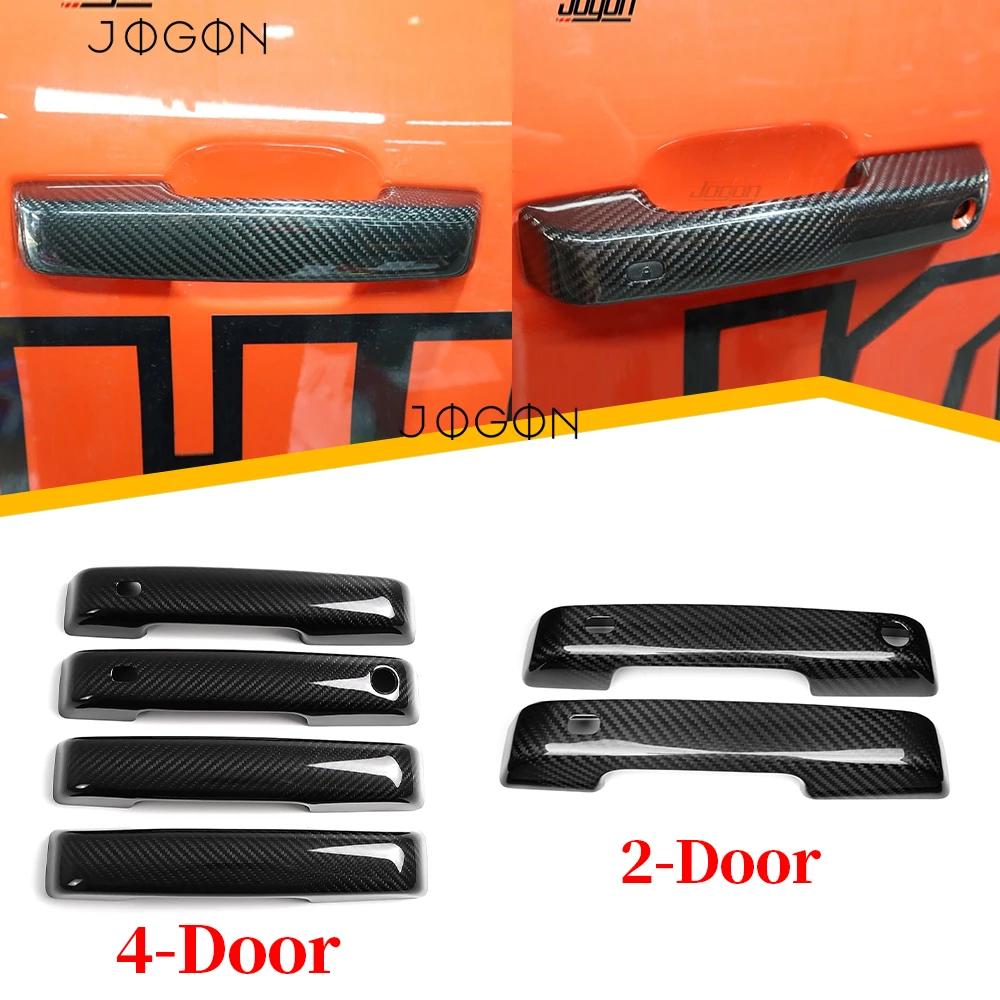 Real Dry Carbon Fiber Car Exterior Door Handle Cover Sticker Decor For Ford F150 F-150 Raptor Lariat Platinum Shelby 2021 Up