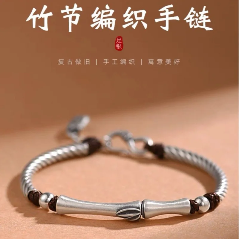 

999 Silver Knot Men And Women, College Entrance Braided , Graduate Exam Success Bracelet
