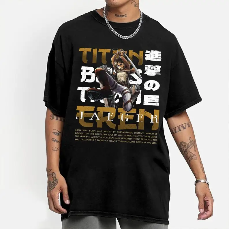 Eren Yeager  Eren Yeager Tshirt, Anime  Attack on Titan  Attack Titan  Japanese Anime  Otaku Shirt