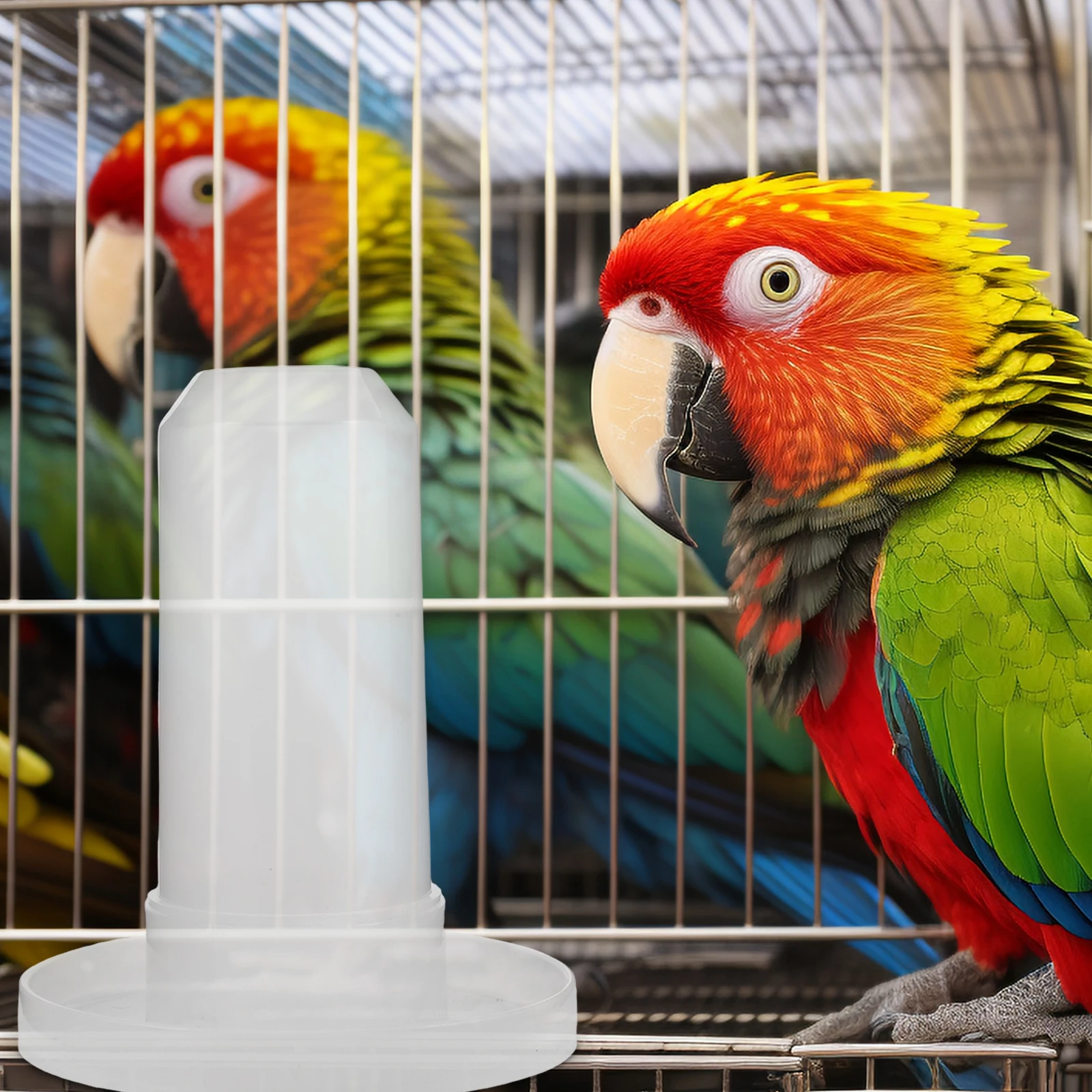 

2pcs Automatic Durable Plastic Bird Water Container Poultry Drinker Small Pet Feeder Baby Chick Waterer Duck Waterer Parrot