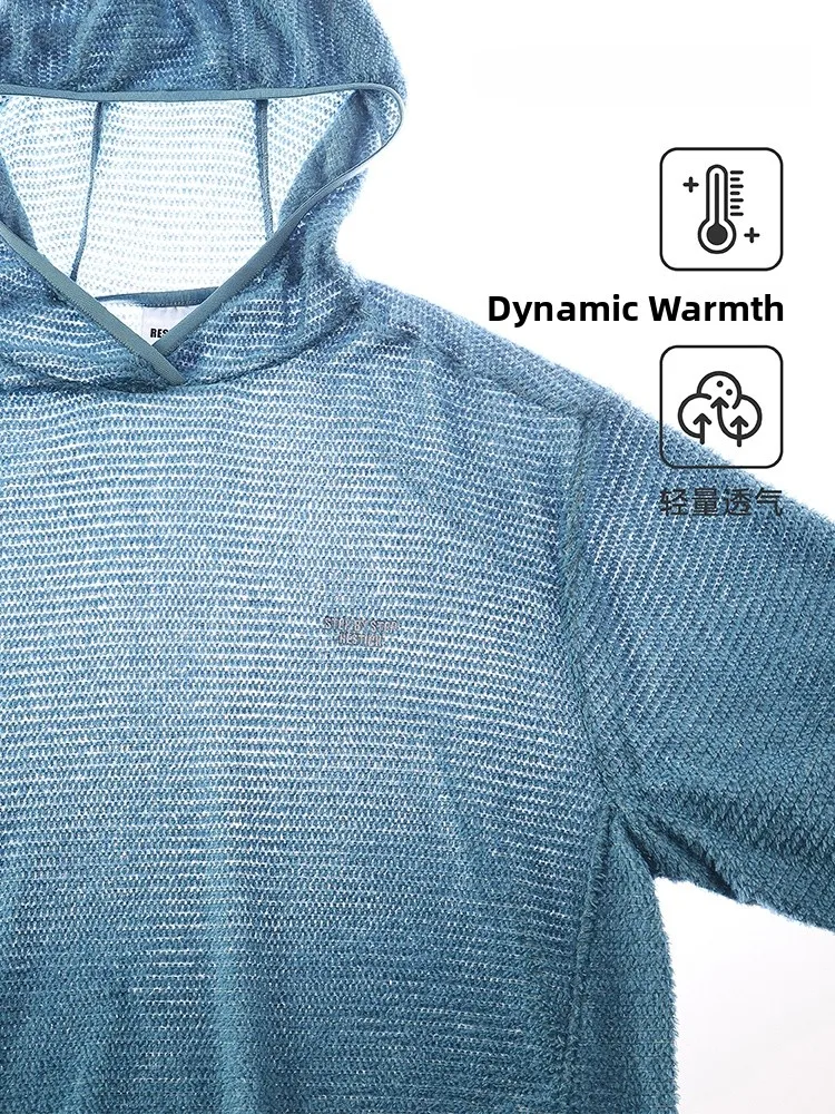 PrimaLoft️ Evolve Cseta ra de manga larga con capucha de forro polar de aodón P para exteriores Moda juvenil Fibra d...