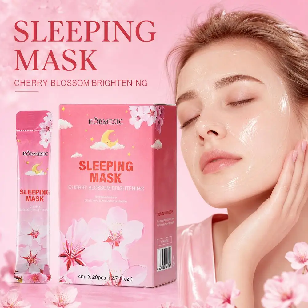 1/3/5Boxes Sleeping Facial Mask Cherry Blossom Overnight Face Mask Cream for Deep Hydration, Nourishing Glowing Even Skin Care