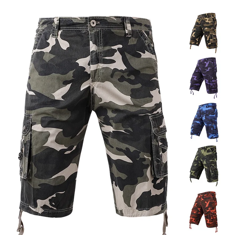 

Quality Men Outdoor Cargo Shorts Summer Short Pants Camouflage Color Man Casual Cotton Shorts Size 30-40