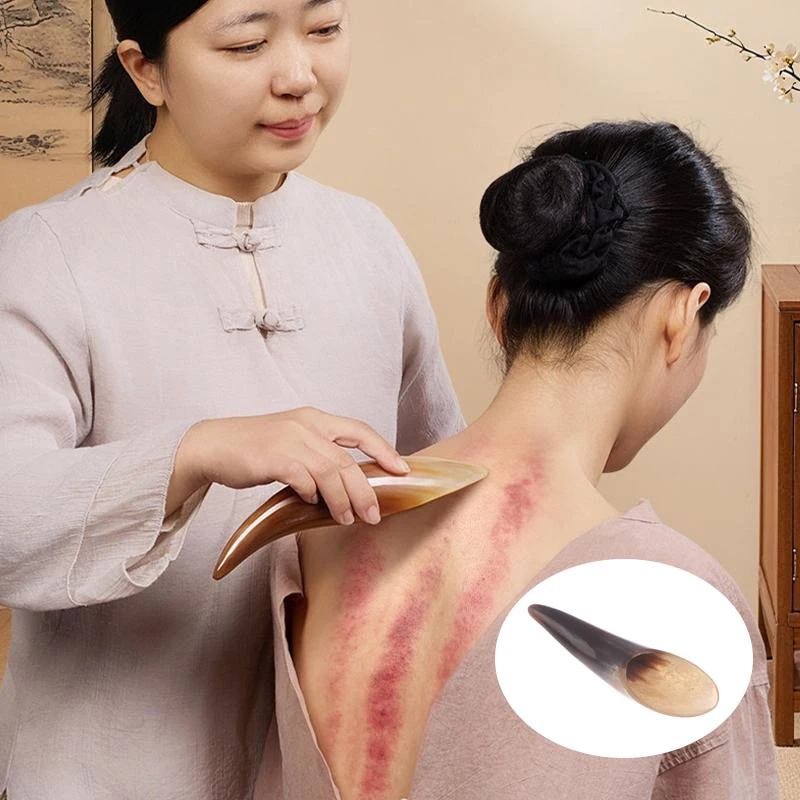 

Natural Buffalo Horn Gua Sha Scraping Board for Muscle Body Massage Relaxation Tool Spa Use