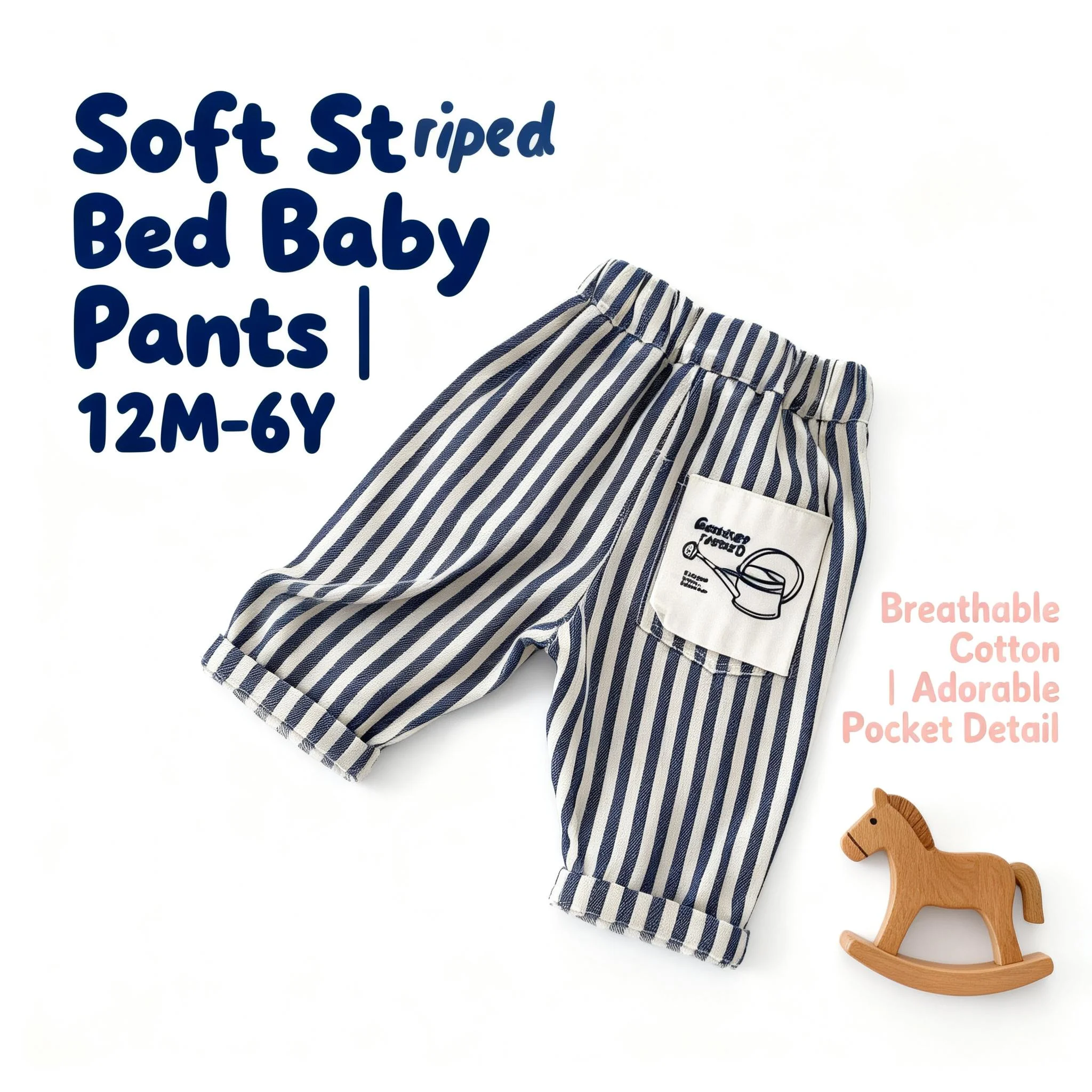 Spring Clothes Children's Pants Casual 0-5 Years Old Korean Soft Denim Children's Clothing Boys Fashion Striped Pants Infant