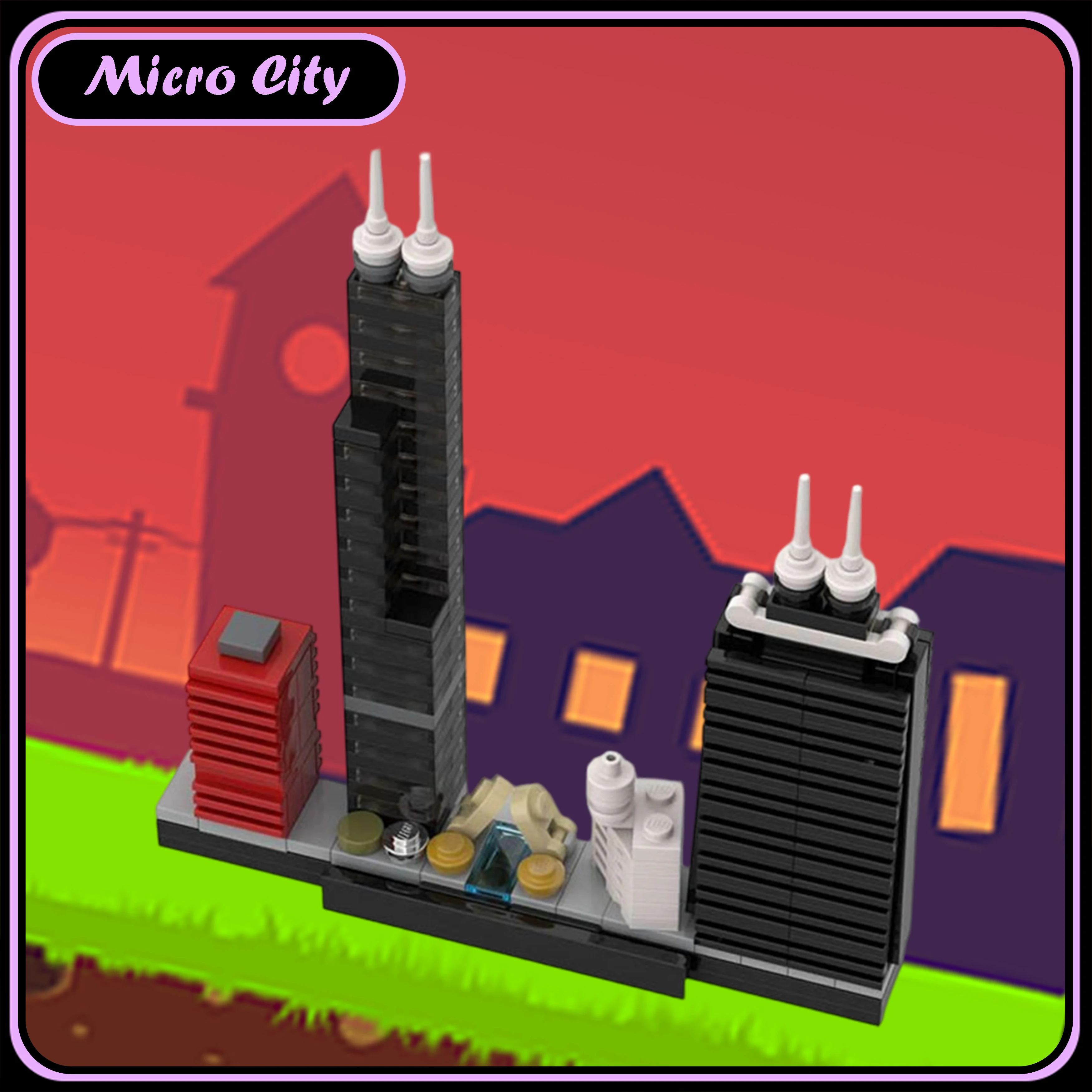 MOC City Chicago Skyline arquitectura modelo de bloques de construcción DIY montaje exhibición regalo coleccionable regalos para niños modelo regalo