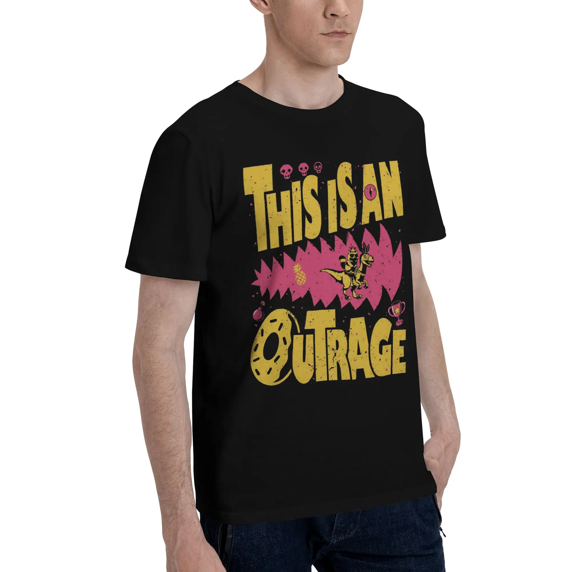 Men Women This Is An Outrage Princess Donut Cat  T Shirt Pure Cotton Graphic Printed Tee Shirts  Clothing Outfits
