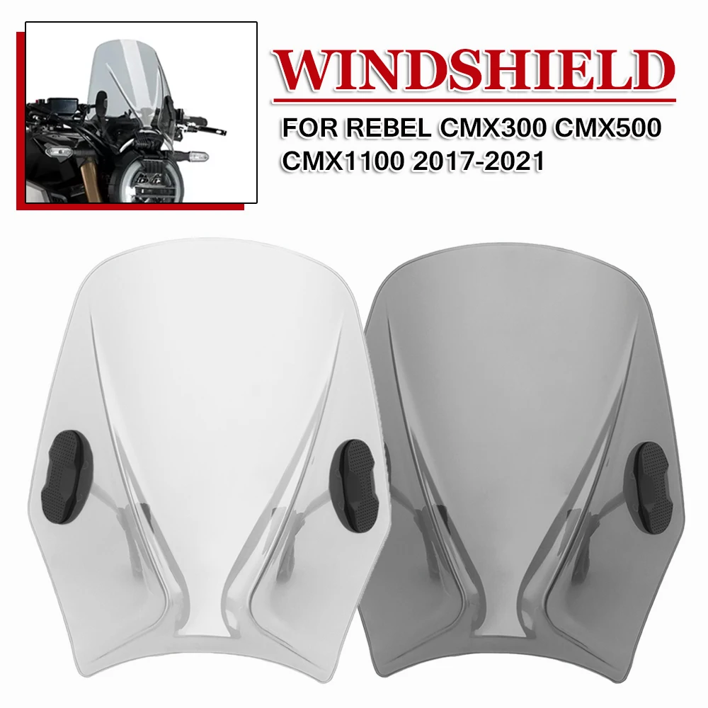 

Windscreen Windshield For Honda REBEL CMX300 CMX500 CMX1100 2017-2021 Motorcycle Double Bubble Wind Screen Deflector Protector