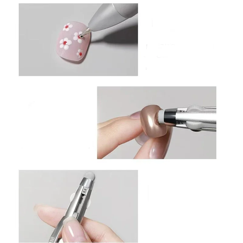 Nail Dotting Pen Nail Art Dotting Tools Mirror Powder Nails Brush Design Nail Painting Brush Manicure Kit for Dot Drawing Salon