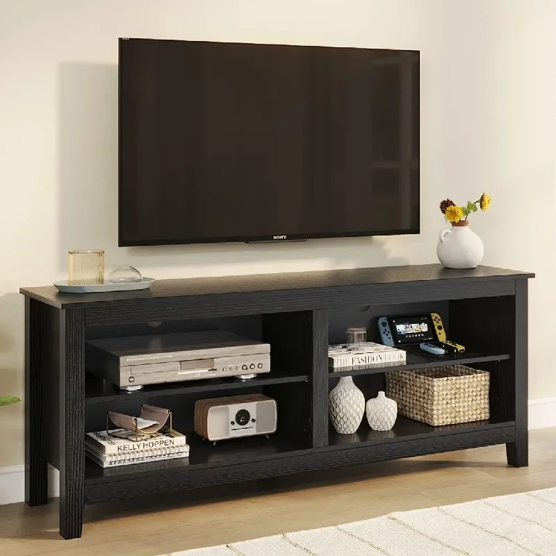 

TV Stand Classic 4 Cubby TV Stand for 65 inch TV Farmhouse Television Stands Entertainment Center Media Stand