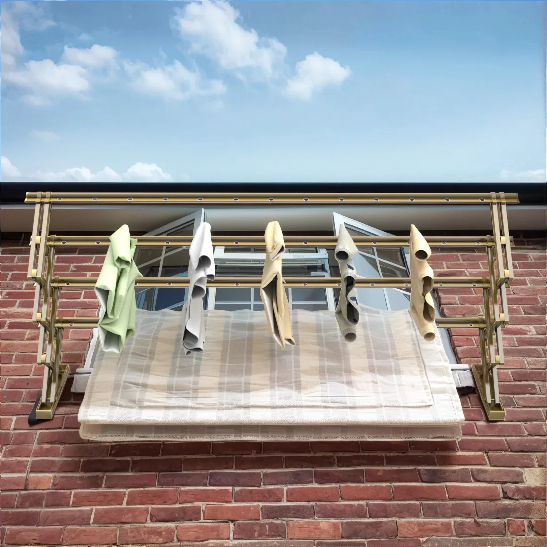 Floating Clothes Drying Rodoutside Telescopic Drying Rack, Outdoor Push-pull Outdoor Foldable Drying Rack