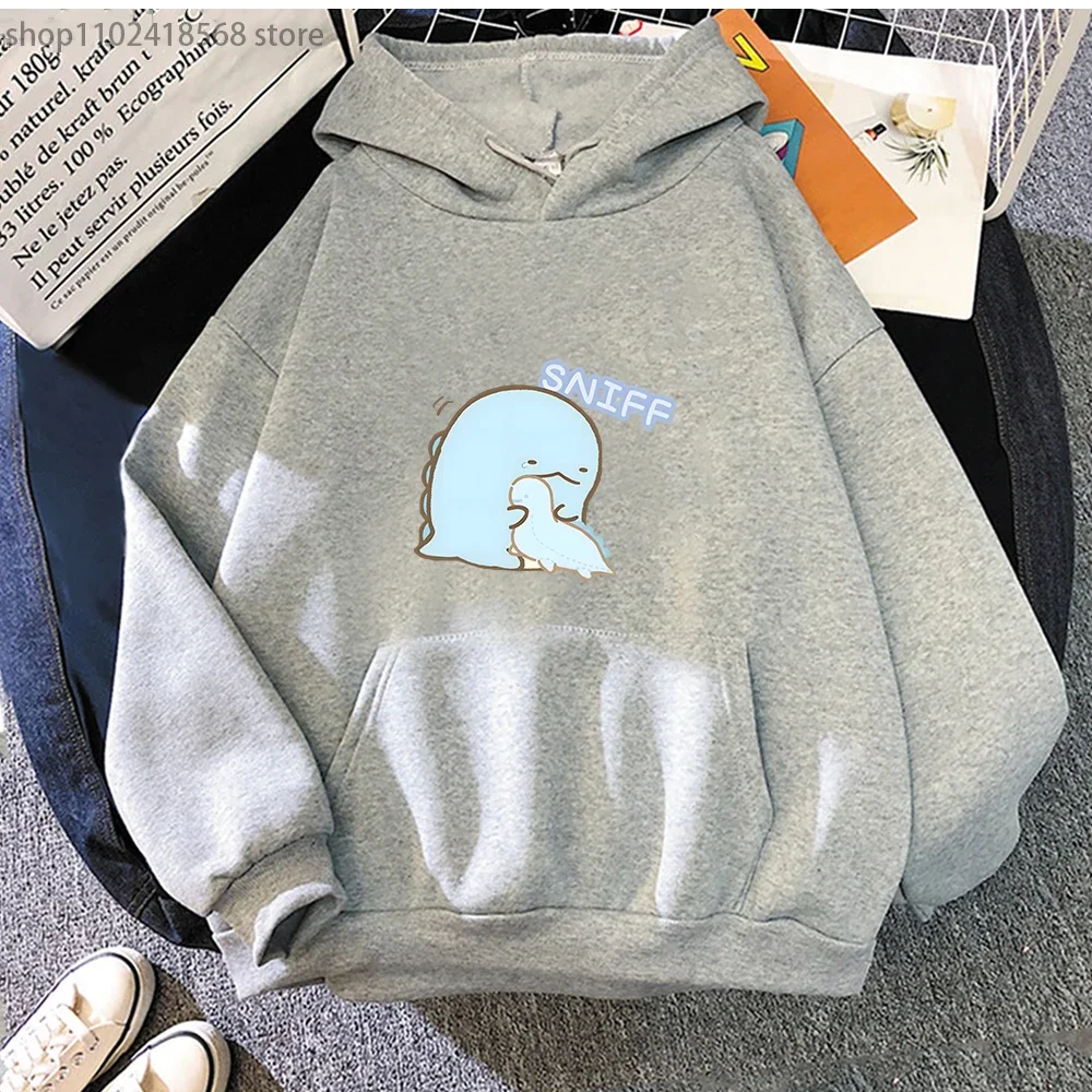 Dinosaur Hoodies for Women Cartoon Sumikko Gurashi Graphic Sweatshirt Kawaii Girls Clothing Winter Mens Sudadera Y2k Clothes