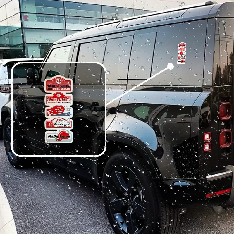 1 SET „Trendy Rally Racing Car“-Aufkleber, Multi-Country-Rally-Event-Designs, wasserfeste Vinyl-Aufkleber zum Personalisieren Ihres Autos