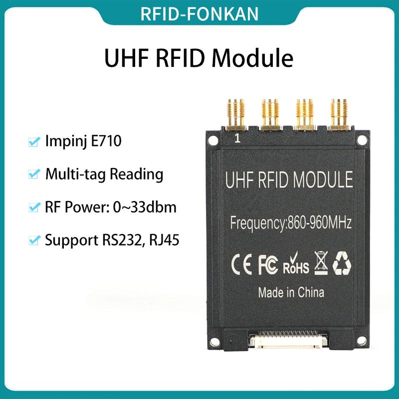 

UHF RFID E710 4-Port Reader Module and Development Kit RS232, RJ45(TCP/IP), GPIO UHF RFID Reader Module