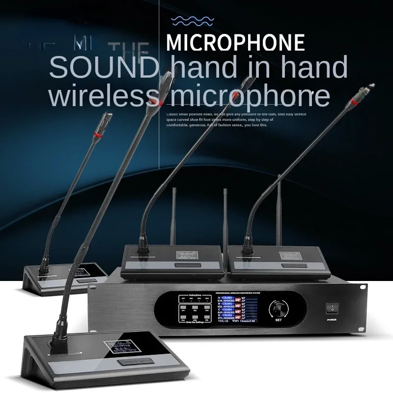 Wireless Hand-in-Hand Digital Conference System Gooseneck Microphone Chairman Representative  Capacitive