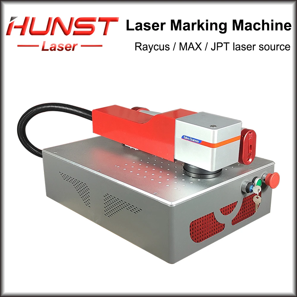 Hunst Metal Laser Marking Machine with JPT Raycus Max  20W 30W Portable Foldable Mini Fiber Laser Engraver for DIY Marking Gift