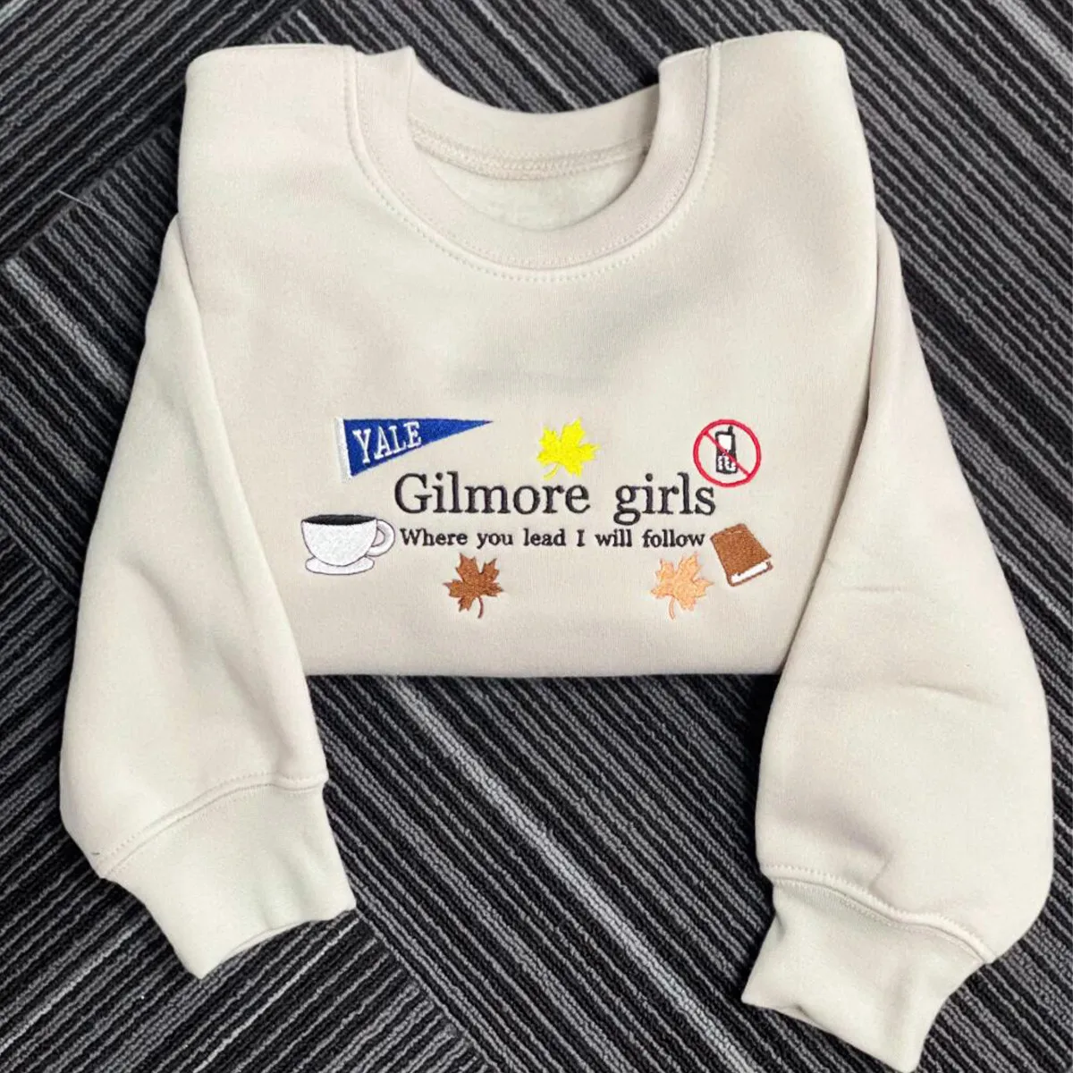 Gilmore Girls Embroidered Sweatshirt Vintage Unisex Star Hollow Connecticut Pullover Autumn Thick Warm Luke's Dinner Jumper