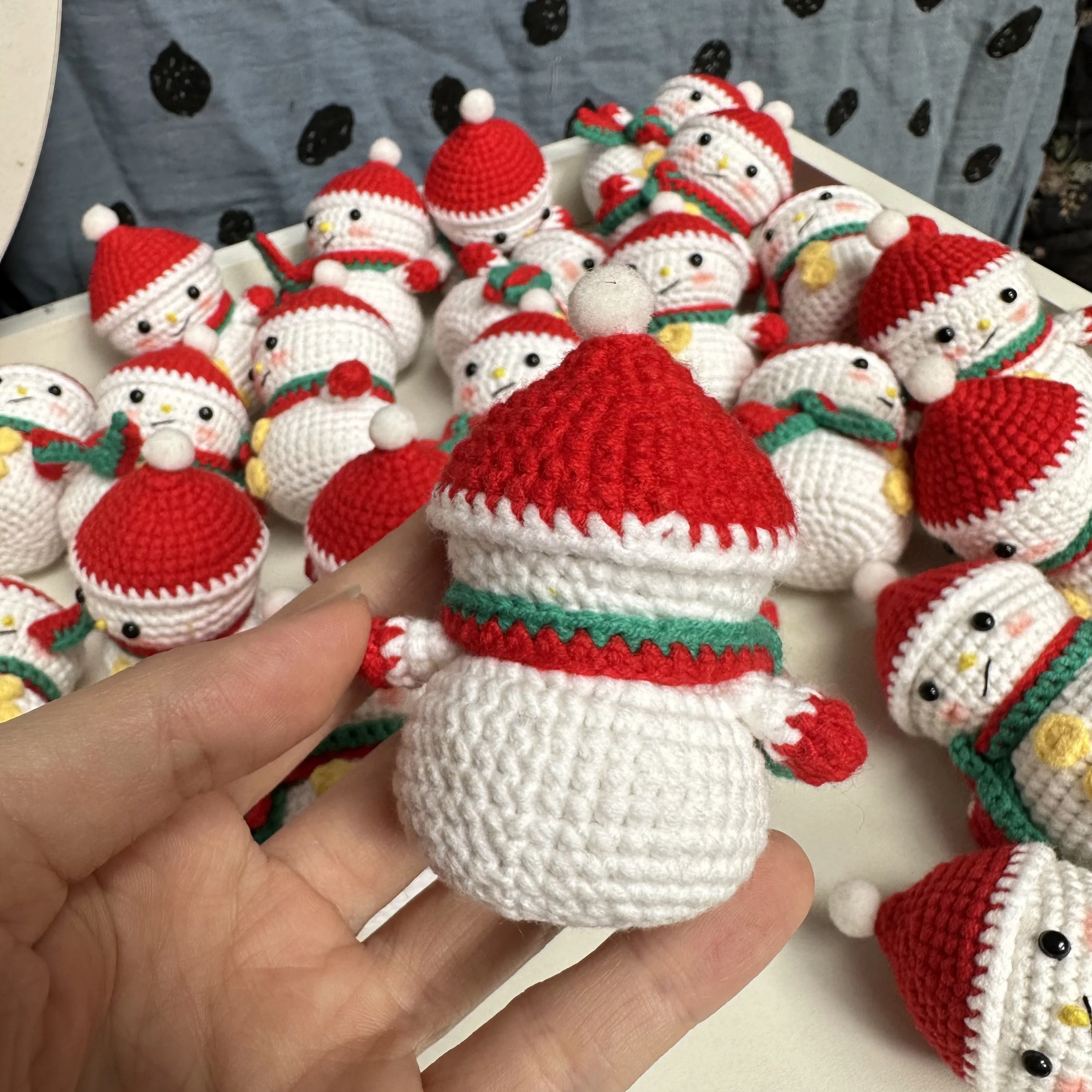 دمية كروشيه جودة القطن الانتهاء من الكروشيه ثلج زخرفة الكرتون اليد المنسوجة الدمى زخرفة لطيف غرفة ديكور مكتب الزينة