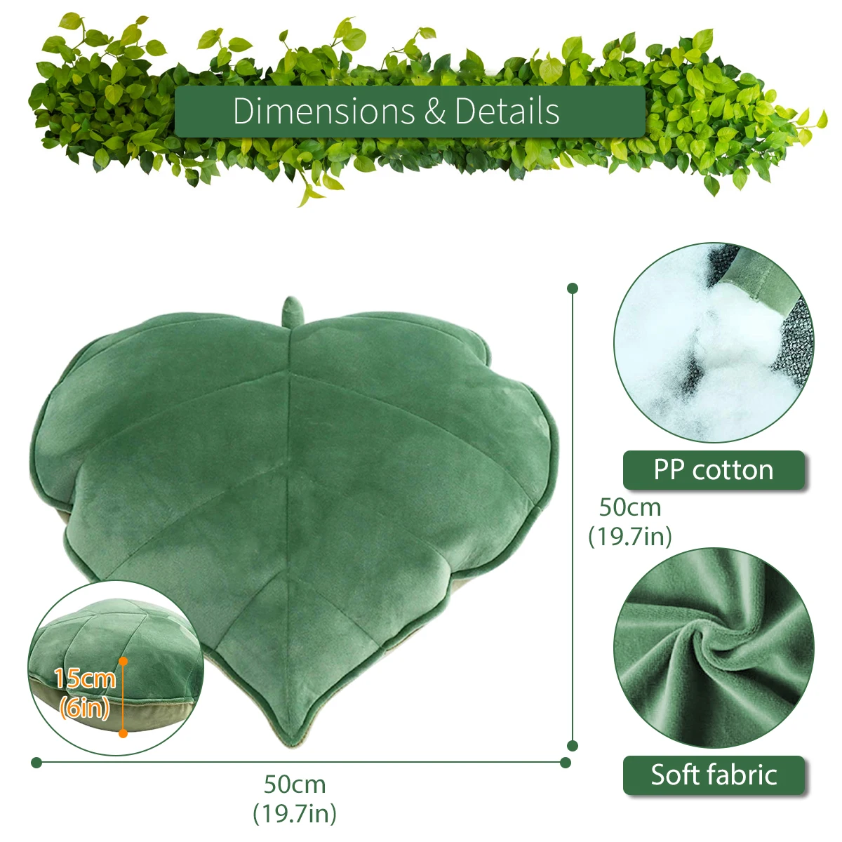 3D Leaf Throw Pillow Decorative Plant Pillow Soft Plush Leaf Shaped Cushion Novelty Plush Backrest Pillow Plant Sleeping Cushion