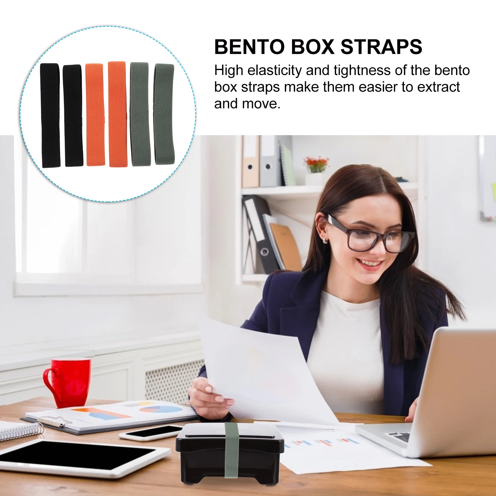 6 قطعة الأشرطة المرنة بينتو صندوق تحديد العصابات مرونة عالية ضيق التصميم العملي حزام مطاط بينتو صندوق الأشرطة