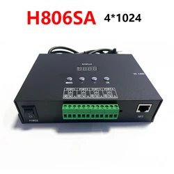 4096 Pixels Artnet Controller H806SA 4 Ports DMX To SPI DMX512 WS2811/2812 UCS1903 TM1914 LED Strip Light Support SD Card