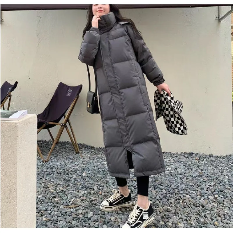 women's Long Down Jacket Women Hooded Coat 2025 Winter New Loose Girls' Jacket Multi-Color Thick Windbrake Down Coat