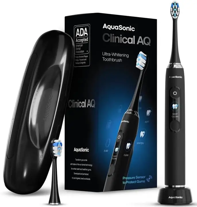 

Ультраотбеливающая умная зубная щетка с датчиком давления, ЖК-экраном, 5 режимами и дорожным футляром