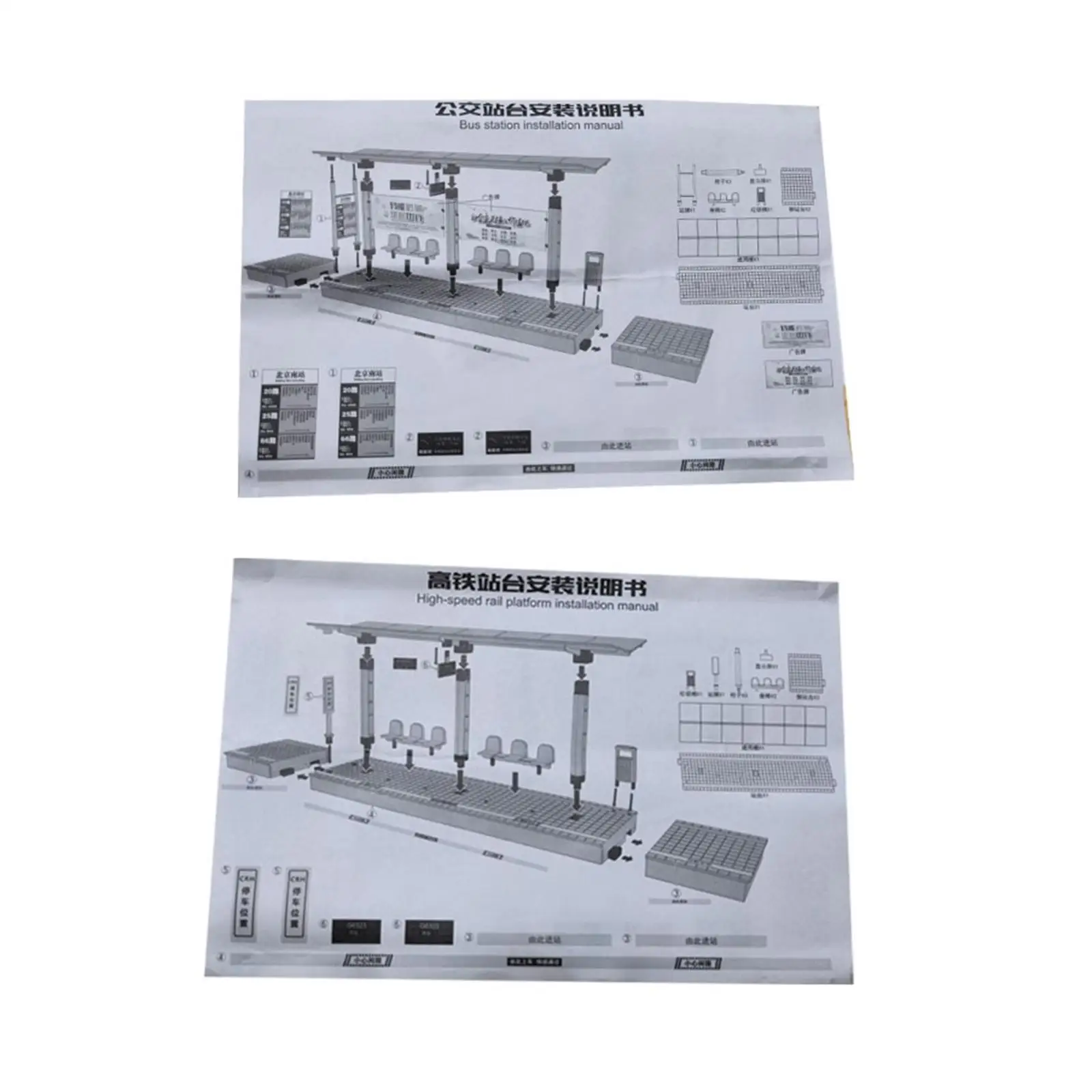 Escena de Arquitectura de modelo de parada de autobús a escala 1/64 para decoración de ferrocarril Diorama