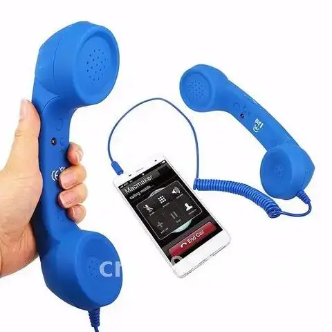 

Retro 3.5mm Radiation-proof Telephone Phone Receivers Cellphone Handset For iPhone 4 5 6 7 Classic Headphone with MIC Microphone