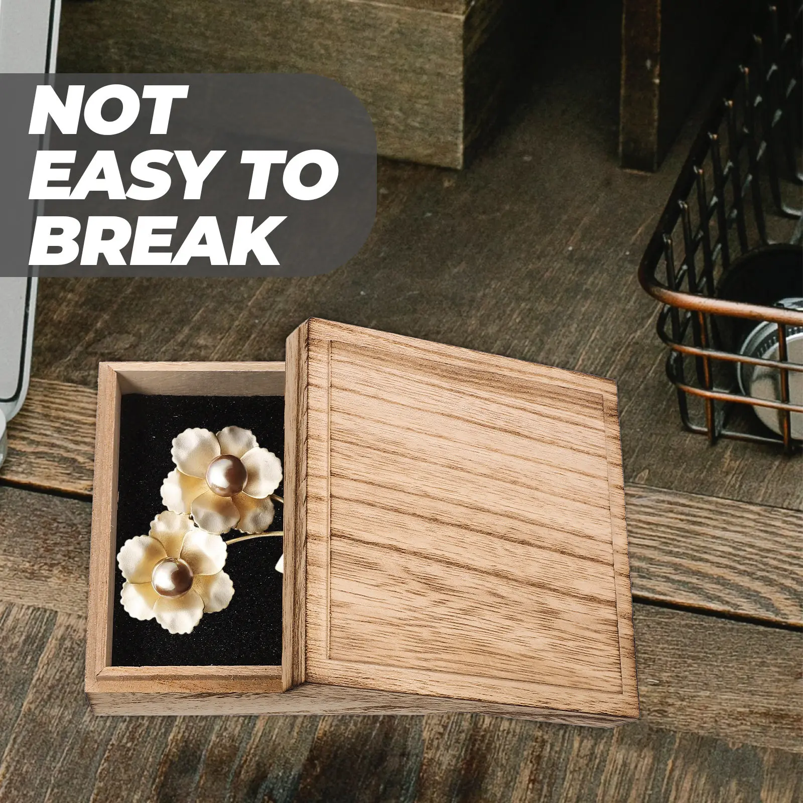 

Wooden Jewelry Box with Sponge Liner Decorative Jewelry Organizer Case for Necklaces Bracelets Earrings Storage