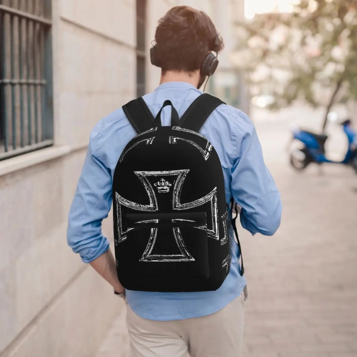 West Coast Iron Cross Choppers Student Backpack School Bag Hiking Travel Daypack for Boys Girls Bookbag Shoulder Bags