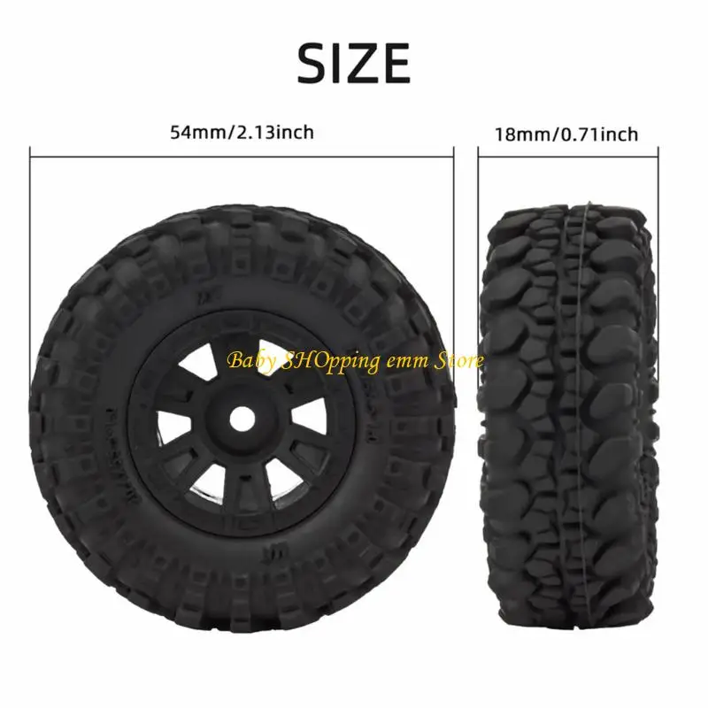 Pneus en plastique à haute adhérence 23GD, pneus remplacement durables 50mm pour les modèles SCX24