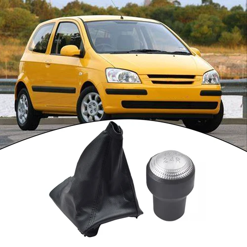 Imagen 2 del producto 1 Juego de perilla de palanca de cambios Manual de 5 velocidades, juego de polainas para Hyundai/Getz 2002-10, accesorios interiores de coche