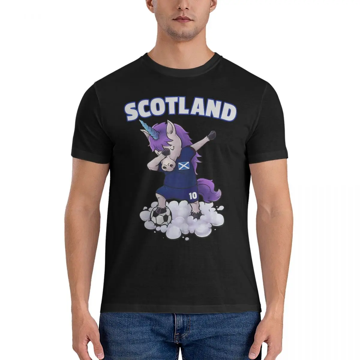 Dabbing Soccer Unicorn Soccer Kids - Scottish Football Men T Shirt Scotland National Football Team Vintage Tees