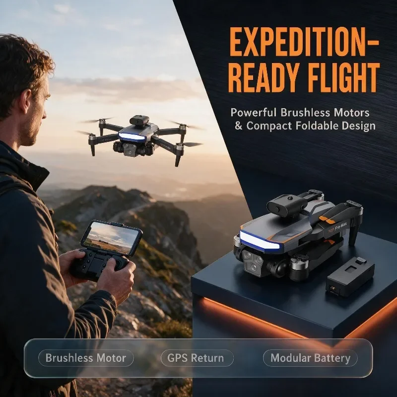 P18 WIFI GPS Drone with 8K HD Camera, Intelligent Obstacle Avoidance Foldable FPV Quadcopter for Outdoor Shoot