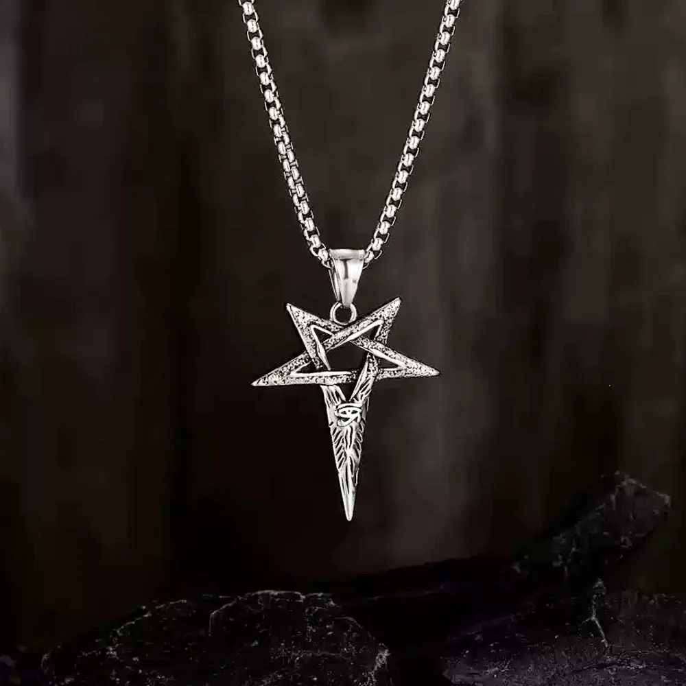 Viking Crescent Tusk Stainless Steel Pendant Necklace Carved Horn Claw Amulet For Men Women Ethnic Gothic Fashion Jewelry Gift