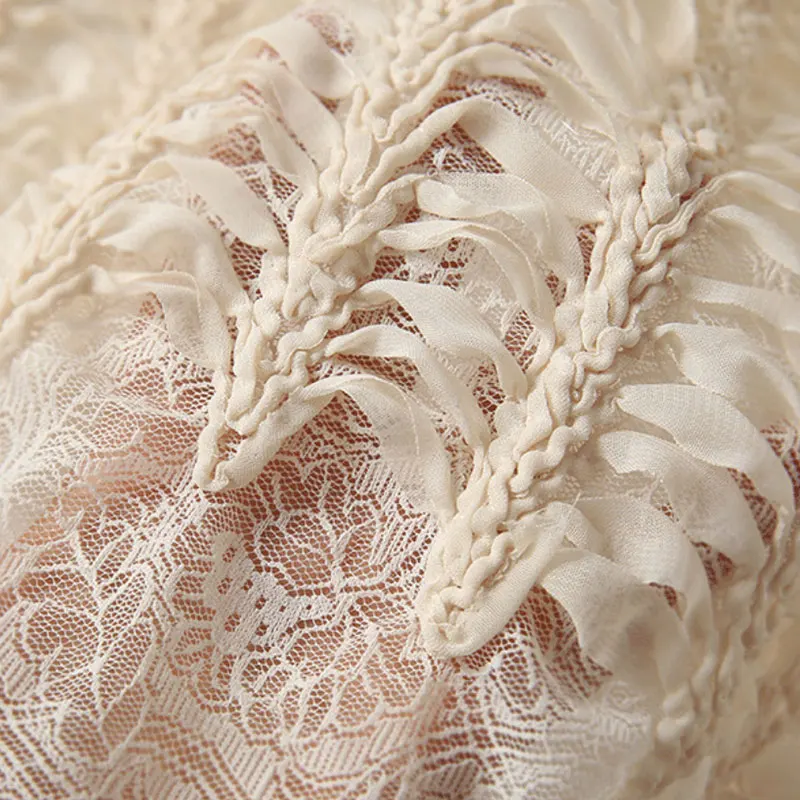 Fish Bone Rib Fabric European Palace Style Double-Layer Embroidered Fabric Fashion Designer Fabric DIY Bride Wedding Dress