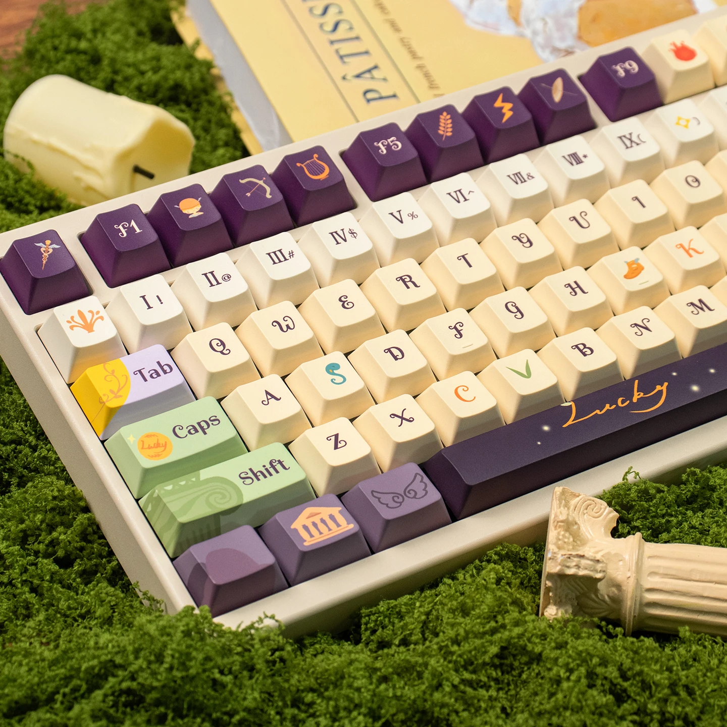 God Mess Hermes Theme Mechanical Keyboard Keycap PBT Thermal Sublimation Complete Set 154 keys Cherry profile