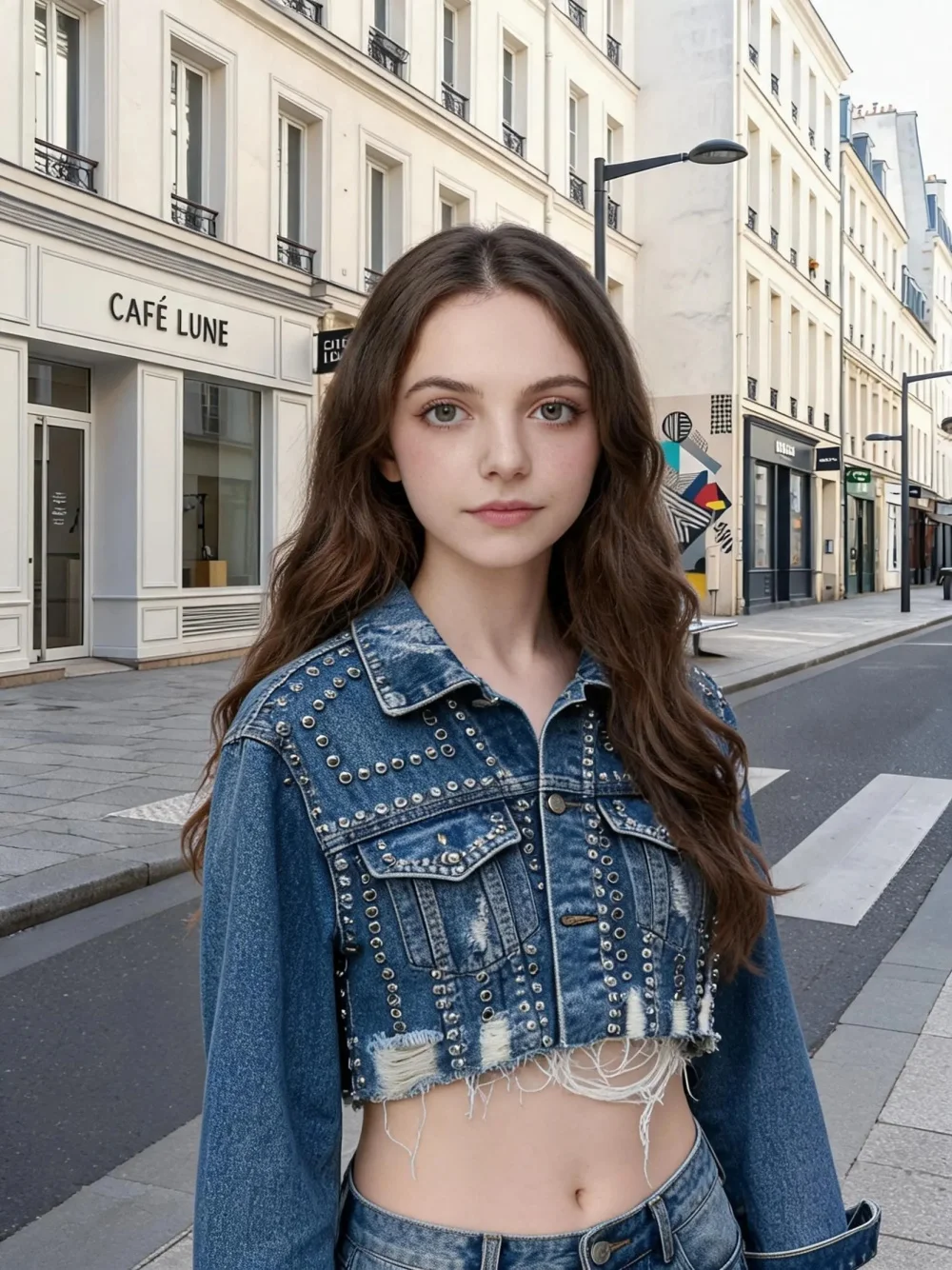 Women's Trendy Heavy Industry Rivet Inlaid Diamond Cowboy Jacket Wear out Nail Bead Top