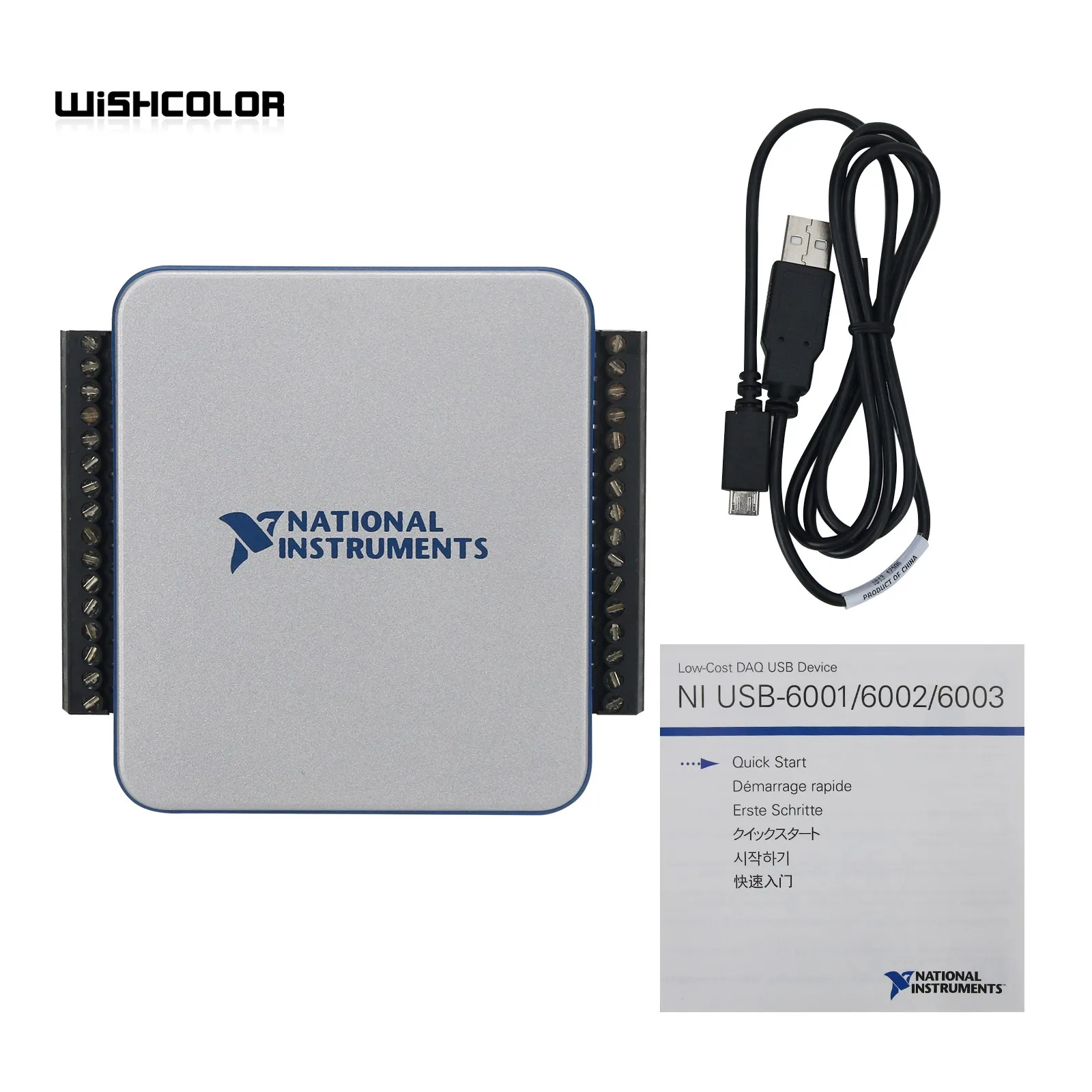 Wishcolor NI USB-6002 USB Multifunction DAQ Data Acquisition Card 8AI 16-bit 2AO Digital I/O Labview