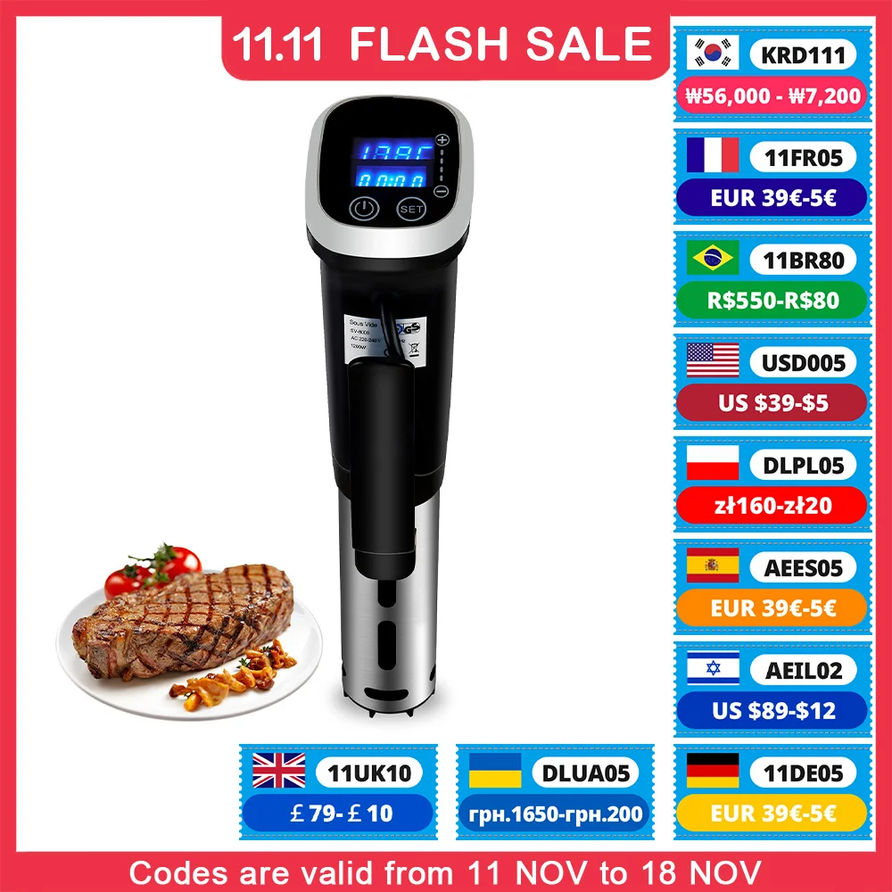 BioloMix 2.55 Generation Sous Vide Cooker Machine IPX7 Waterproof  Circulator Accurate Cooking With LED Digital Display