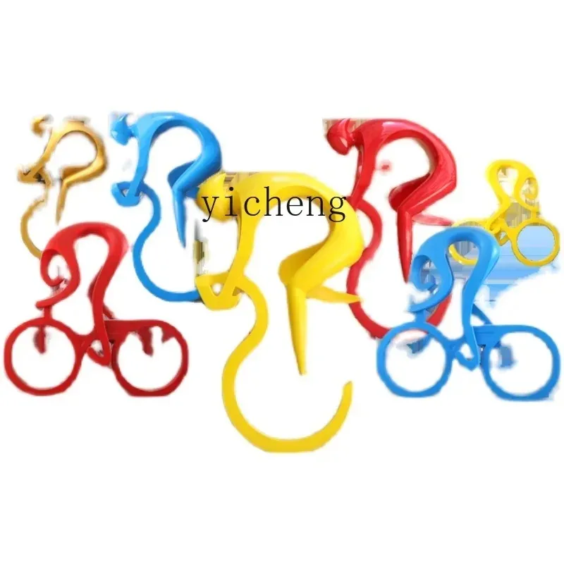 BJ-25  fiberglass ornament sculpture modern cyclist outdoor garden landscape decoration