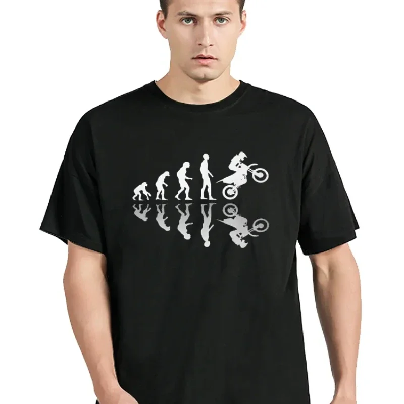 

Evolution Biker Unique T=Shirt Enduro Cross Motorcycle Racing Leisure T Shirt Men Clothing Short Sleeve Casual Top Tees