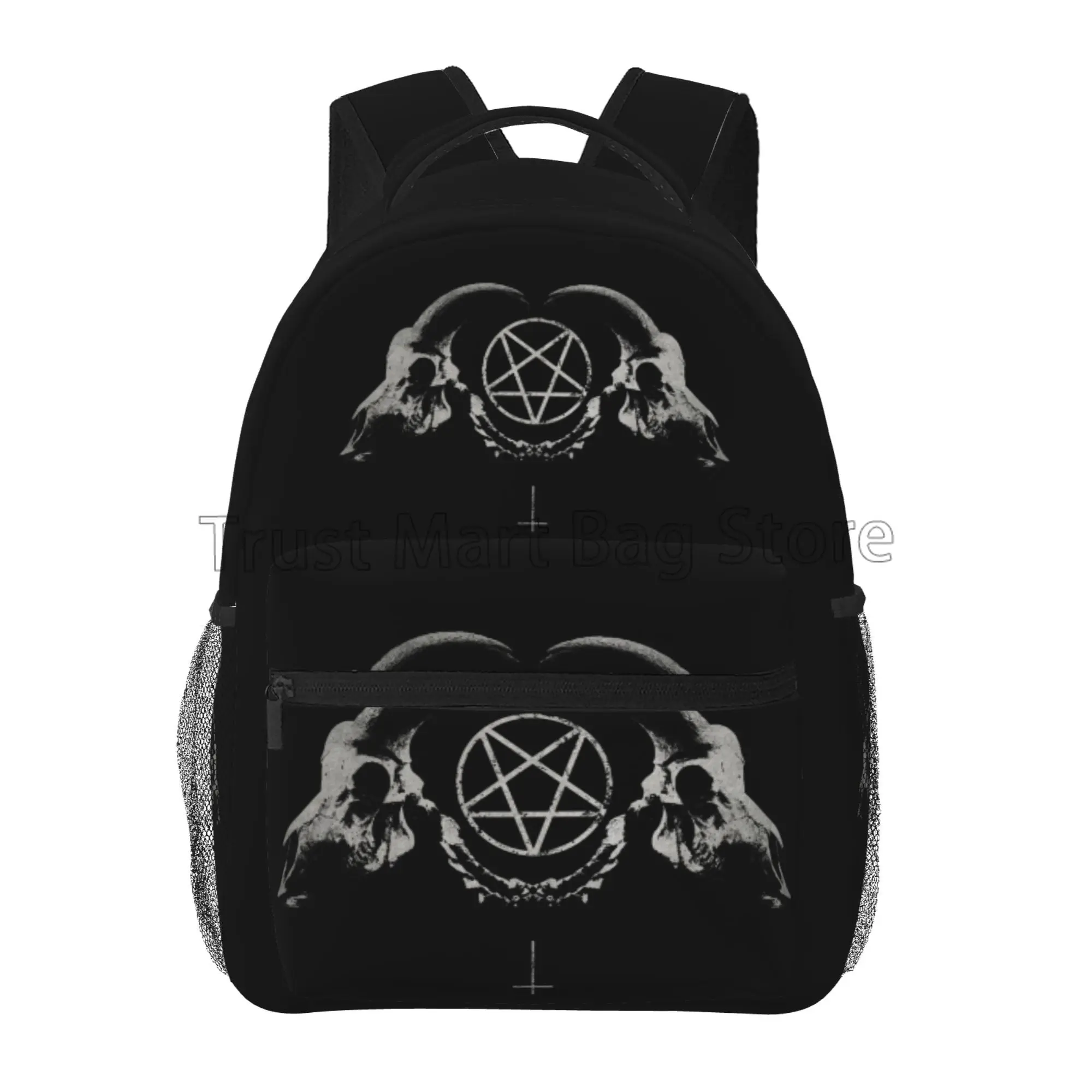 Pentagram Satantic Occult Church of Satan Goat Goth Laptop Backpacks Student School Book Bag Travel Hiking Camping Daypack